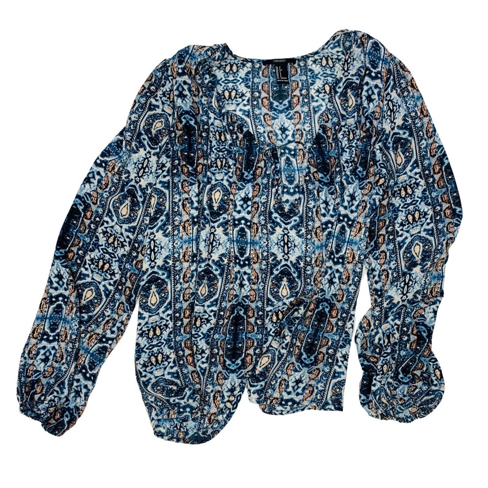 Multicolored long sleeve boho top